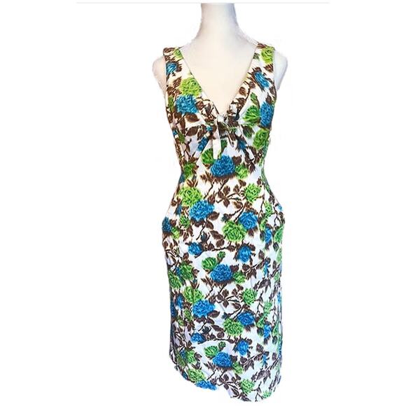 Floral Print Milly of New York sz 12 Dress with pockets 100% cotton - Picture 1 of 5